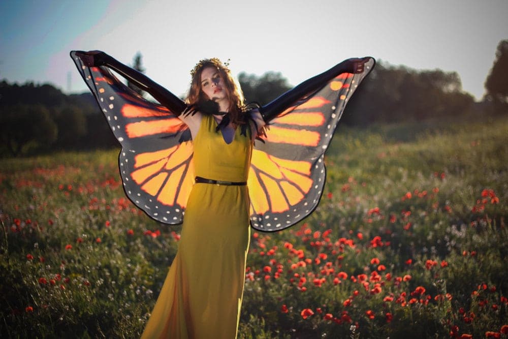 Butterfly wings monarch cape cloak wings costume short small fantasy halloween dance - Image 2