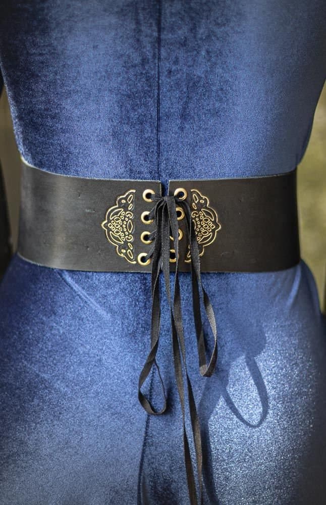 Handmade Leather Pirate Belt, Renaissance Elven Corset - Thumbnail 10