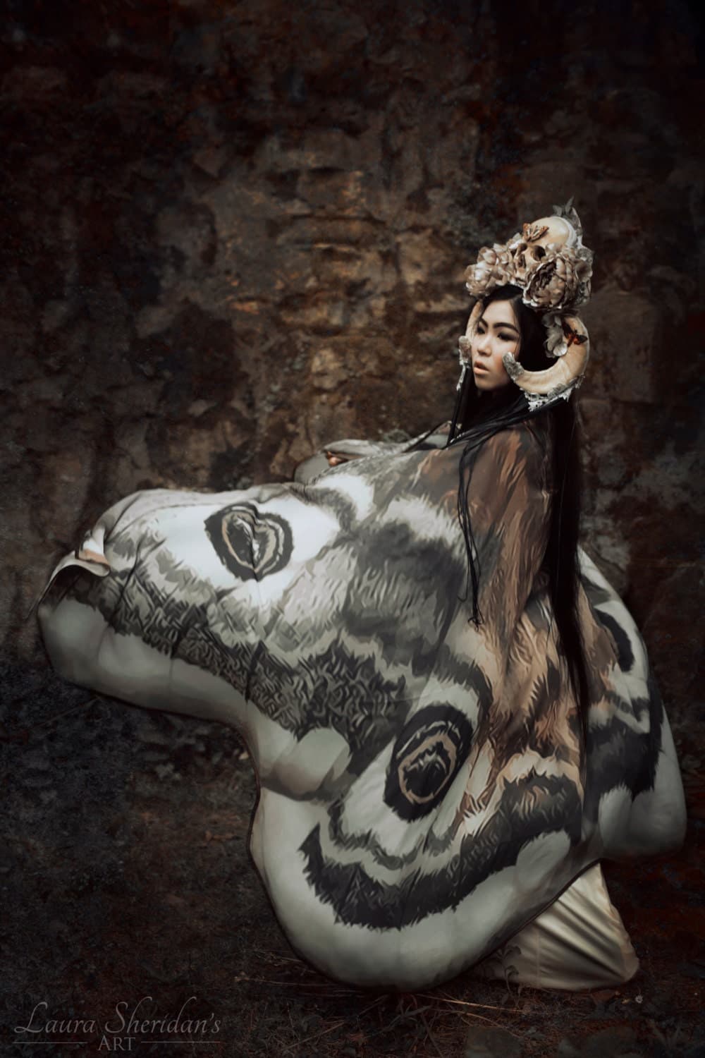 Moth Wing Costume Cape - Festival Fairy Wings Clothing - Thumbnail 6