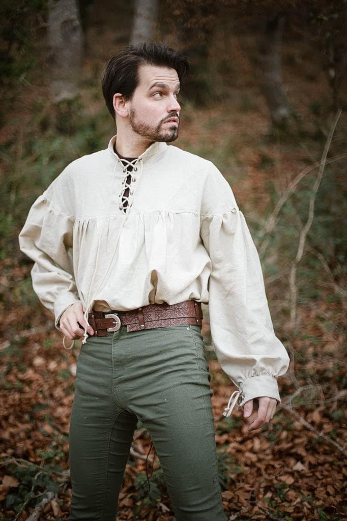 Handmade Brown Leather Elf Belt, LARP Druid Adjustable Corset - Thumbnail 8