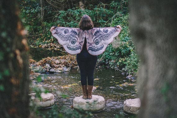 Moth butterfly cape Emperor moth cloak dance wings costume short small fairy - Image 2