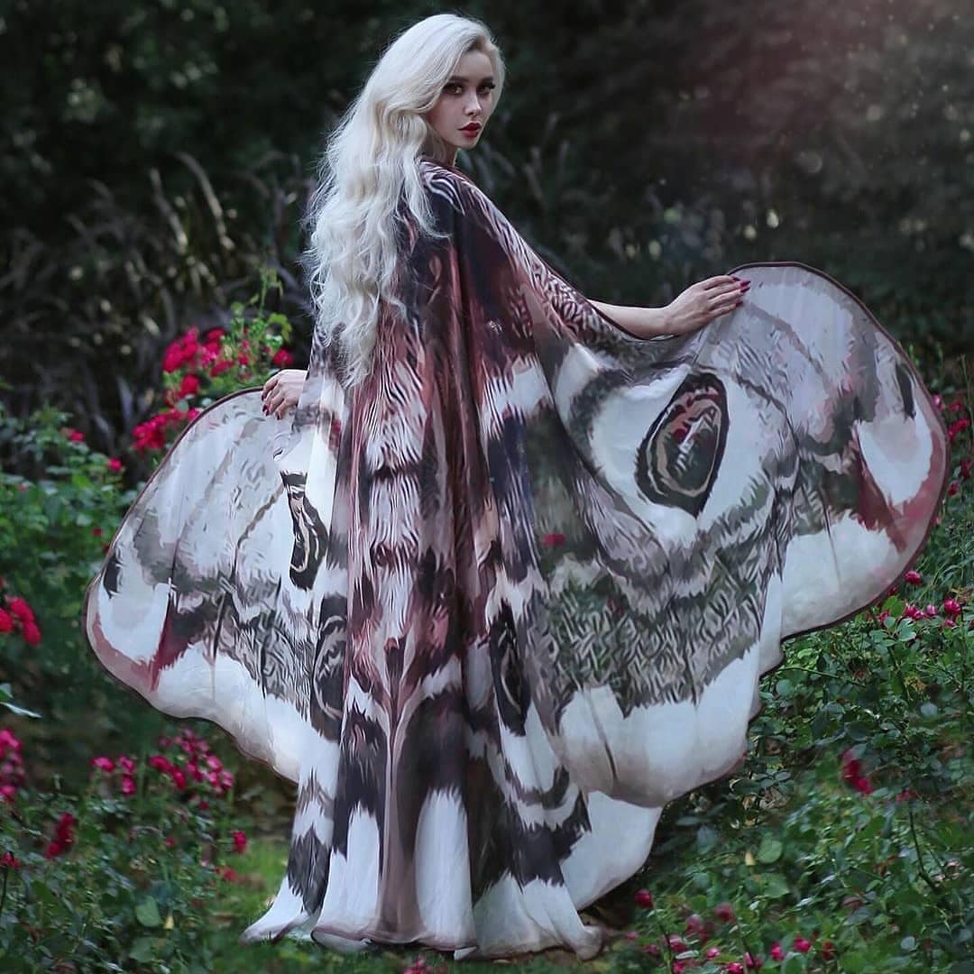 Moth Wing Costume Cape - Festival Fairy Wings Clothing - Image 2