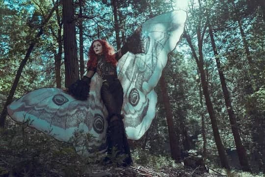 Moth Wing Costume Cape - Festival Fairy Wings Clothing - Thumbnail 9