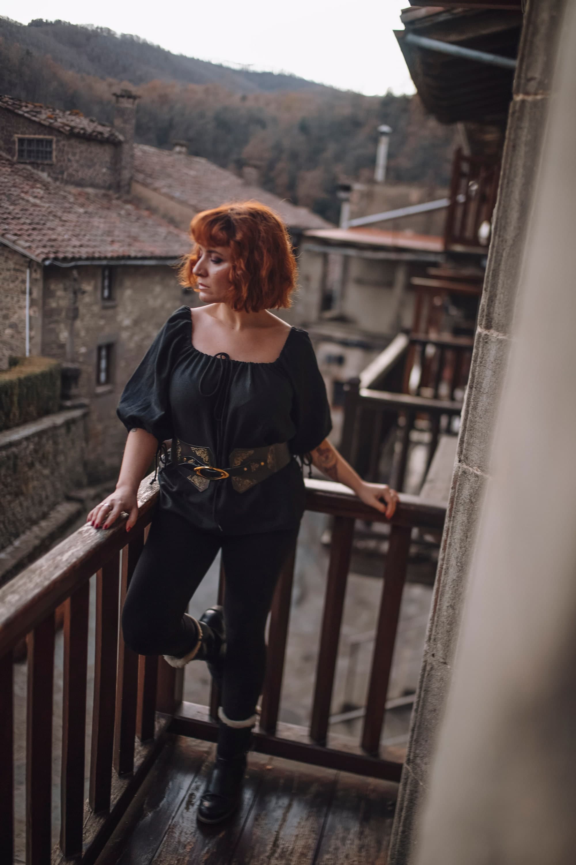 Handmade Leather Pirate Belt, Renaissance Elven Corset - Thumbnail 7