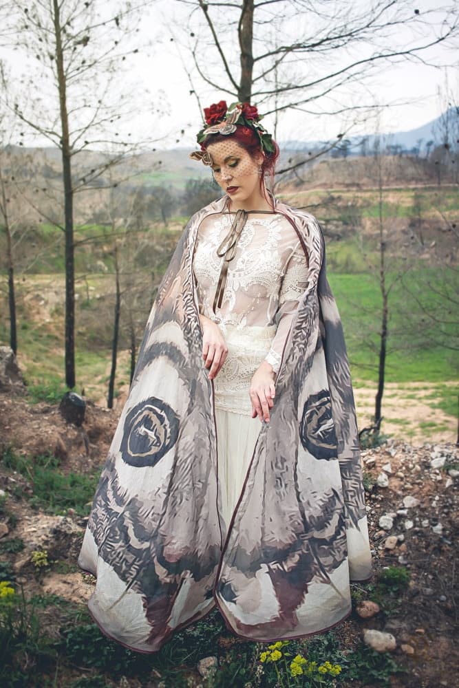 Moth Wing Costume Cape - Festival Fairy Wings Clothing - Image 3