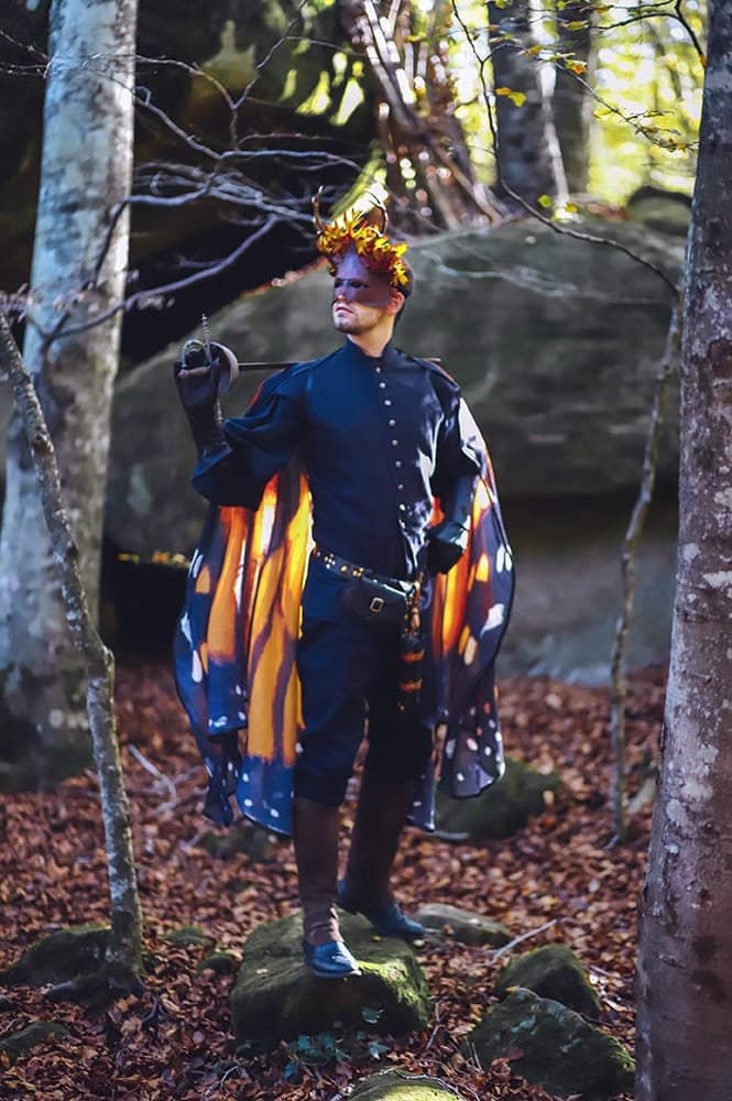 Monarch Butterfly Wings Cape: Chiffon Fairy Festival Costume - Thumbnail 5