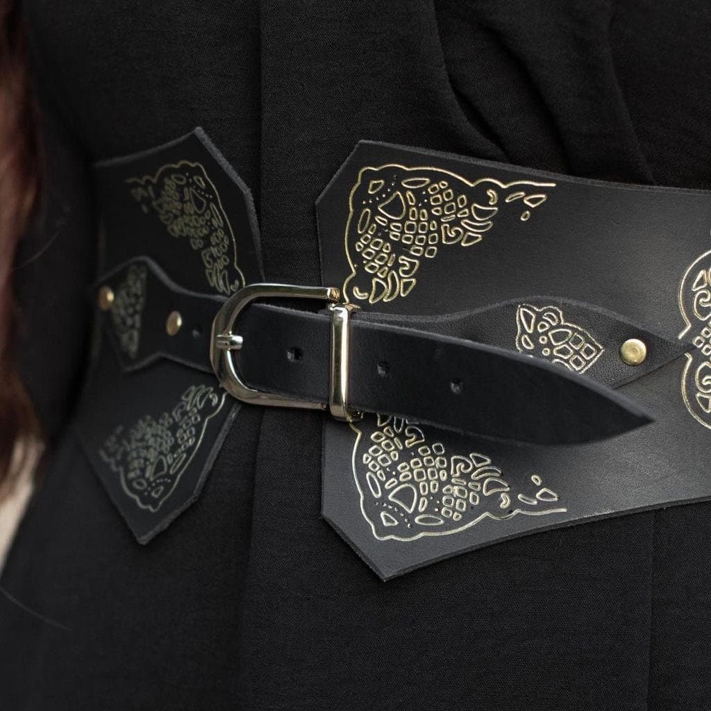 Handmade Leather Pirate Belt, Renaissance Elven Corset - Thumbnail 4
