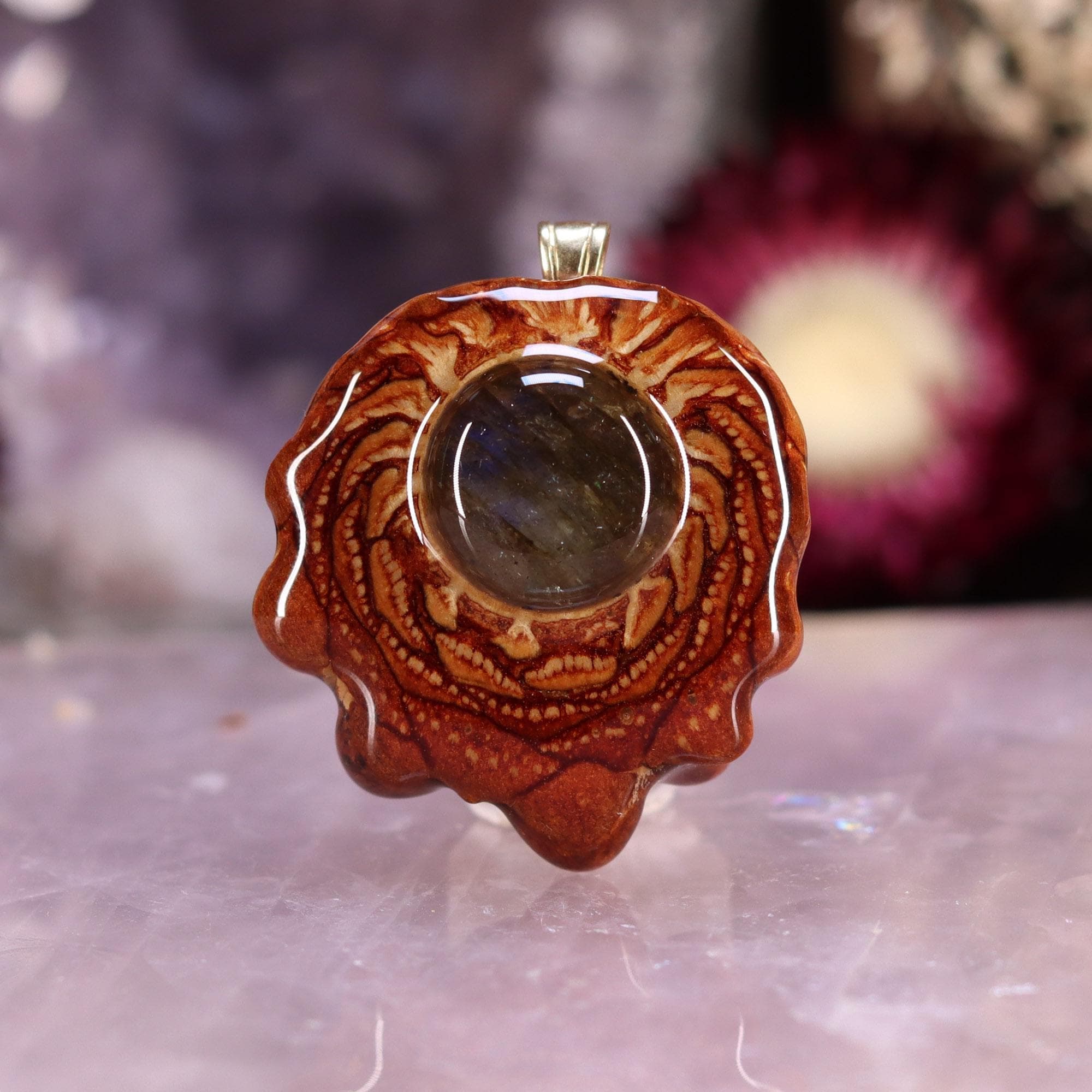 Pinecone Pendant with Labradorite (Small) by Third Eye Pinecones