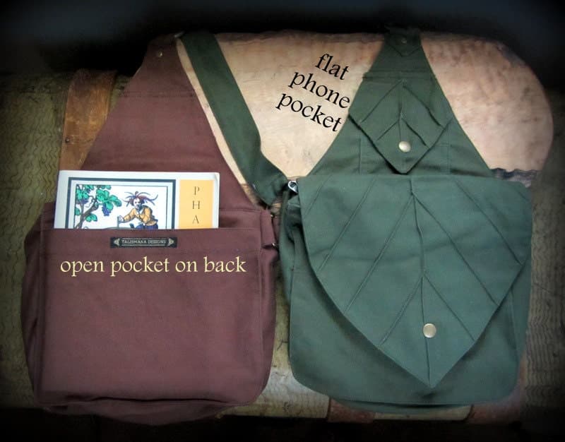 Leaf Backpack Book Messenger Bag ~ Renaissance Fair Crossbody purse ~ Elven Forest  LARP cosplay, Fantasy Garb Yule, cottagecore - Thumbnail 4