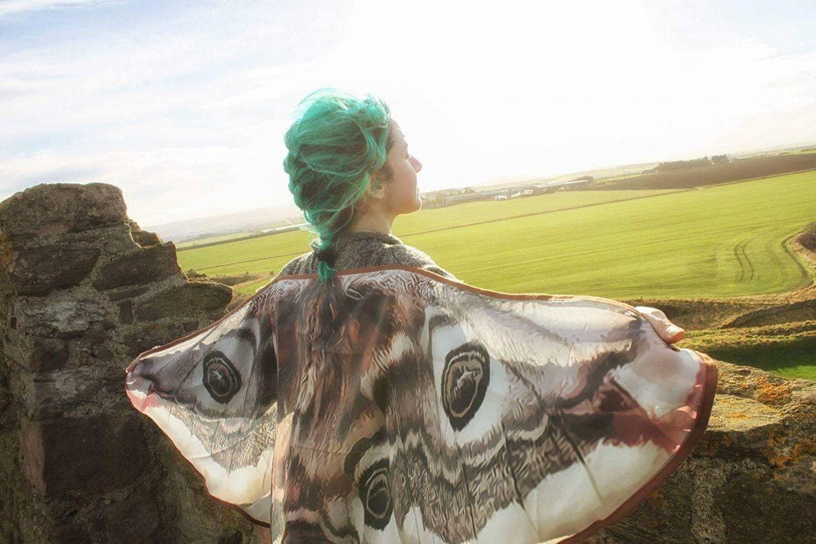 Moth butterfly cape Emperor moth cloak dance wings costume short small fairy - Image 6