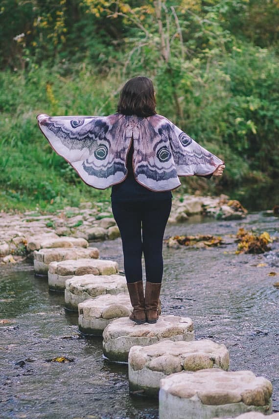Moth butterfly cape Emperor moth cloak dance wings costume short small fairy - Image 9