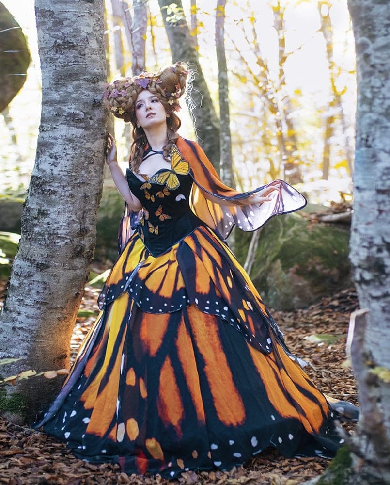 Butterfly wings monarch cape cloak wings costume short small fantasy halloween dance - Image 4