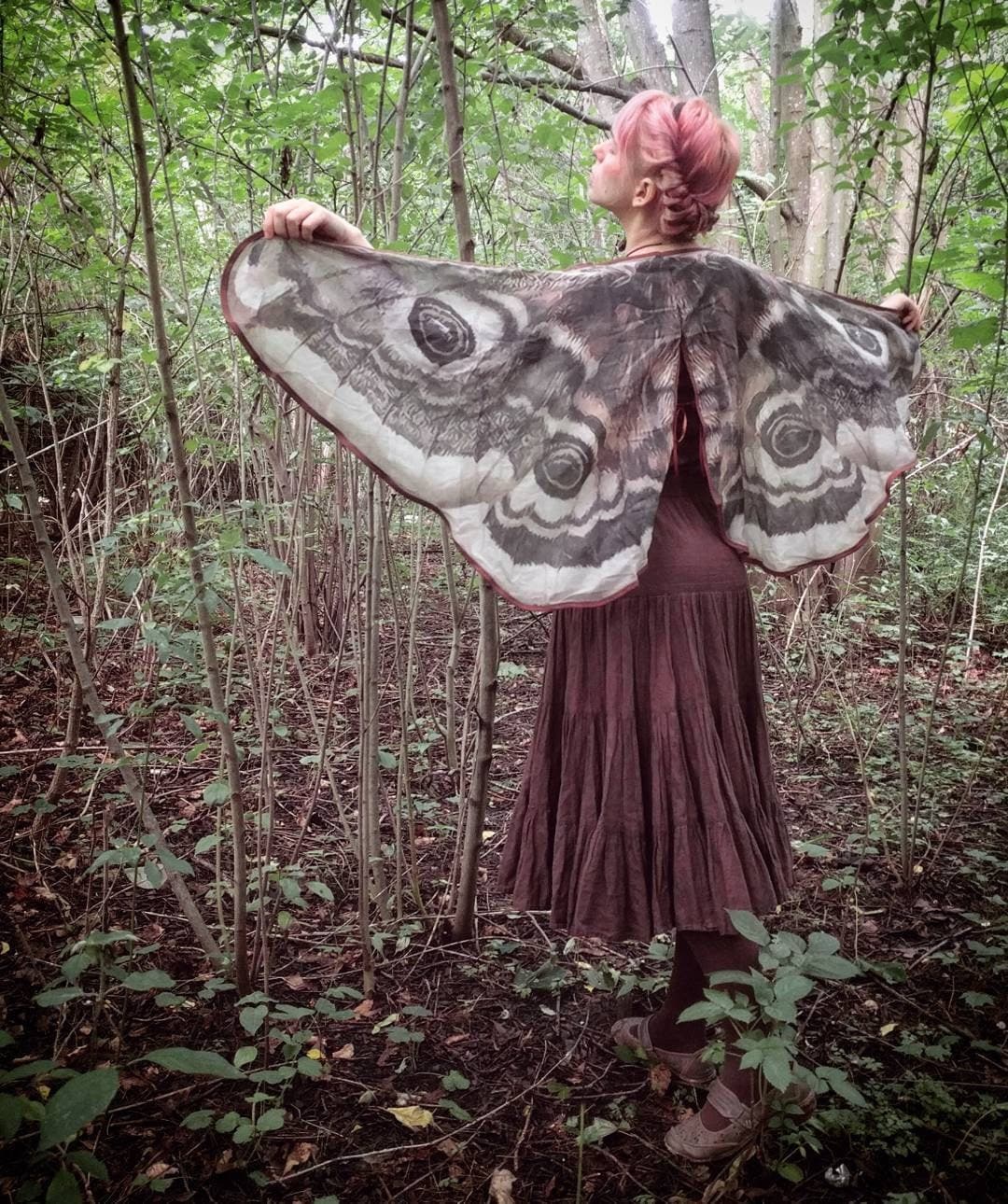 Moth butterfly cape Emperor moth cloak dance wings costume short small fairy - Image 5