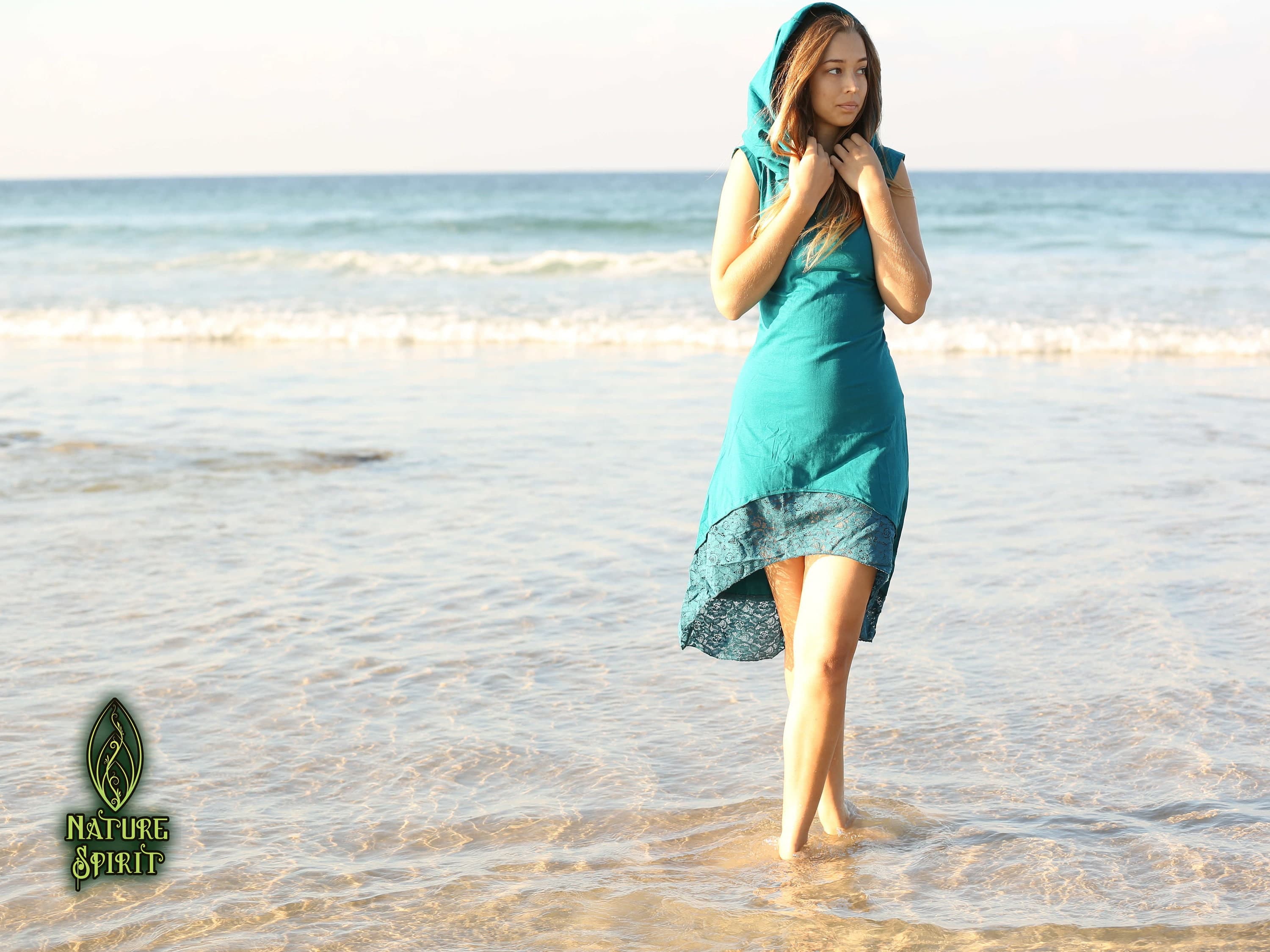 hooded festival dress Hera Dress in White